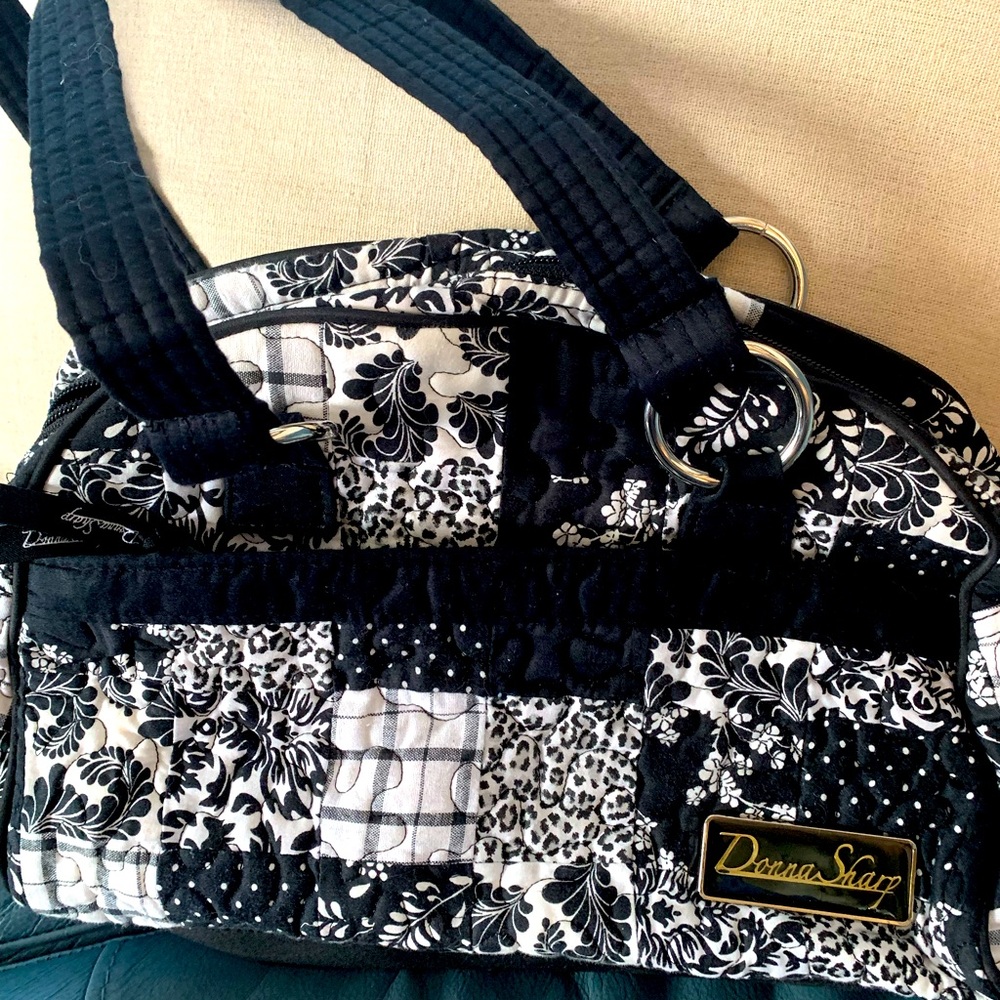 Donna Sharp- Black/White Patchwork Design Purse - image 1